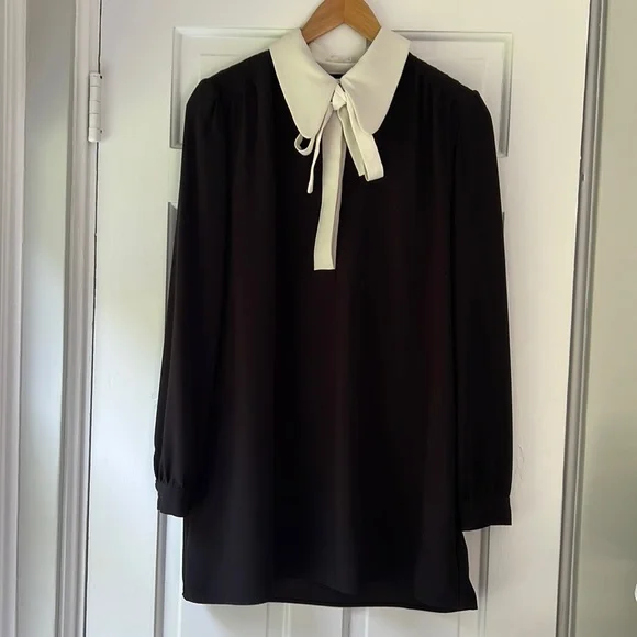 Dresses | Black And White Mini Aline Collared Dress | Poshmark